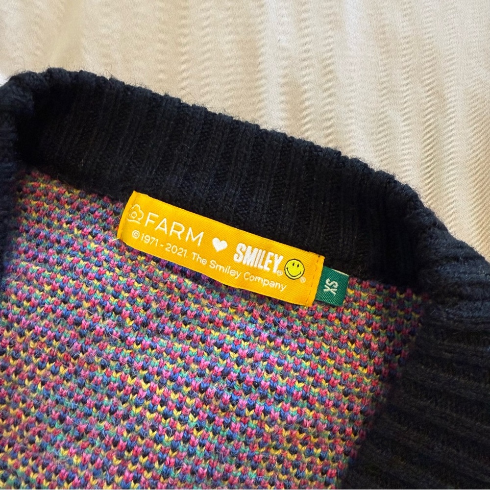 Farm Rio Smiley Graphic Elements Ainika Cardigan, XS - Picture 5 of 9